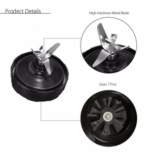 Tête de coupe à sept lames avec lame en acier inoxydable pour accessoires de presse-agrumes Nutri Ninja, base noire à 7 ailettes, bague d'étanchéité - Product Image 1