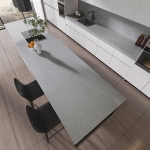 Tedarikçisi <span class=keywords><strong>Starlight</strong></span> gri kahverengi Vanity Top beyaz yığılmış Sparkle İspanya taş sabuntaşı kuvars levha - Product Image 6