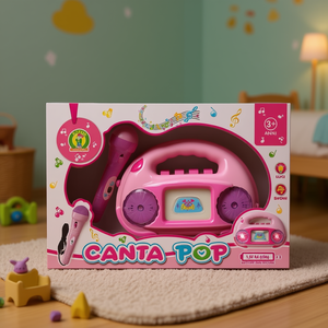 Máquina de karaoke Canta Pop Toy con micrófono, luces y música para niños mayores de 3 años, color rosa - Product Image 3