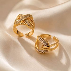 Fashion Latest Designs Alloy Cluster <b>Rings</b> with Gold Plated <b>CZ</b> for Women & Men's Wedding & Promise Jewelry - Product Image 2