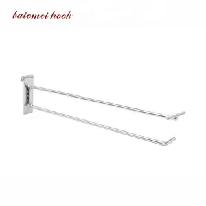 Heavy duty mesh wire grid wall hook with price tag holder double wire gridwall hook for various stores display goods