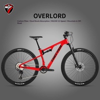 VTT tout suspendu orienté vers l'escalade, axe traversant, freins à disque doubles, amortisseurs avant et arrière, VTT de cross-country tout-terrain