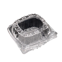Conteneur alimentaire jetable en PET transparent personnalisable en usine, fabriqué à partir de matériaux recyclés, barquette en plastique, boîte à gâteau avec couvercle, pour légumes