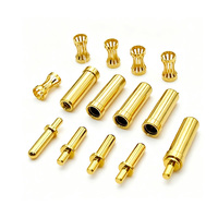 Connecteurs à broches en cuivre massif, mâles et femelles, usinage CNC personnalisé, pièces en laiton plaqué or, fournis directement par l'usine