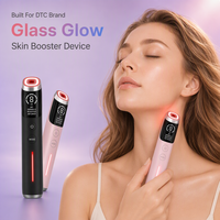 Appareil de soin de la peau à domicile 6-en-1 OEM ODM Pink Glass Skin Booster pour le raffermissement et le rajeunissement de la peau, machine de beauté pour femmes
