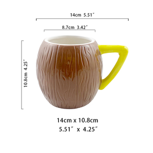 Vente chaude Personnalisé Original 3D Noix de Coco Forme Café En Céramique <span class=keywords><strong>Tasse</strong></span> À La Main <span class=keywords><strong>Tasse</strong></span> <span class=keywords><strong>Avec</strong></span> Poignée Et Logo - Product Image 3