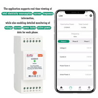 Compteur d'énergie intelligent triphasé AC90-480V avec mesure bidirectionnelle, moniteur kWh, 3 pinceaux CT, relais de commutation EASEM-E