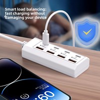 Hub d'extension 8 ports 4*USB 4*Type-C avec station d'accueil, charge 25W et transfert de données pour ordinateur portable, téléphone portable, tablette