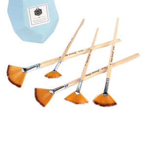 Gardez le sourire 5pcs bicolore Nylon laine cuivre Tube en forme d'éventail professionnel huile <span class=keywords><strong>aquarelle</strong></span> acrylique ensemble - Product Image 4