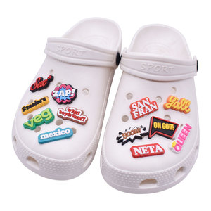 Breloques personnalisées pour chaussures, pin's amusants avec mots et expressions slang pour sabots, badges pour adolescentes, breloques lettres personnalisées en gros - Product Image 2