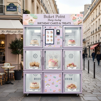 Máquina Expendedora de Pasteles Refrigerada Comercial JFP, Pantalla Táctil de 21.5 Pulgadas, Máquina Expendedora de Cupcakes y Postres de Autoservicio las 24 Horas