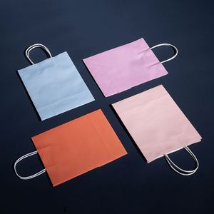 Sac en papier kraft léger et personnalisable avec poignée, réutilisable, pour les courses à emporter, style classique - Product Image 3