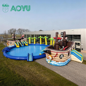 AOYU Équipement de <span class=keywords><strong>parc</strong></span> aquatique gonflable commercial de grande taille pour l'extérieur, château gonflable avec toboggan double pour les centres de divertissement à domicile - Product Image 1