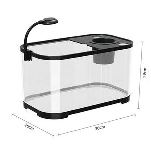Aquarium haute transparence avec filtre intégré et génération d'oxygène pour poissons rouges, tortues, usage domestique, bureau, salon, bureau. - Product Image 1