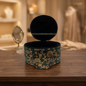 Handmade Silk Flower Theme Vintage Singing Bowl Carry Case Bag with Handle for 4.25x9.75 Inch Bowls Easy to Carry - Product Image 3