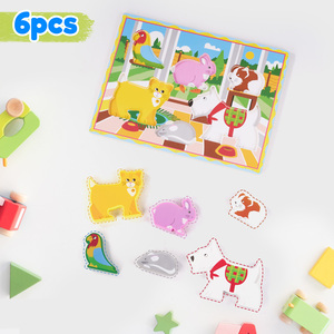 Puzzle en bois pour enfants, jeu de correspondance des formes d'animaux, jouet éducatif cognitif pour l'apprentissage précoce, pour les tout-petits d'âge préscolaire - Product Image 4