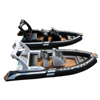 Bateau de croisière sportive Haohai Hypalon, cabine rigide, coque en fibre de verre, plancher en fibre de verre, canoë, bateau à vendre