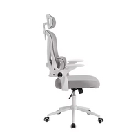 Chaise de bureau ergonomique de direction pivotante à dossier haut en maille grise, réglable en hauteur, confortable et contemporaine de luxe