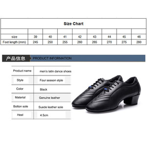 Zapatos <span class=keywords><strong>de</strong></span> <span class=keywords><strong>baile</strong></span> latino <span class=keywords><strong>de</strong></span> tacón bajo para hombre, zapatos <span class=keywords><strong>de</strong></span> entrenamiento <span class=keywords><strong>de</strong></span> <span class=keywords><strong>baile</strong></span> moderno <span class=keywords><strong>de</strong></span> piel <span class=keywords><strong>de</strong></span> vaca auténtica con tacón <span class=keywords><strong>de</strong></span> 4,5 cm, talla europea 39-45 - Product Image 5