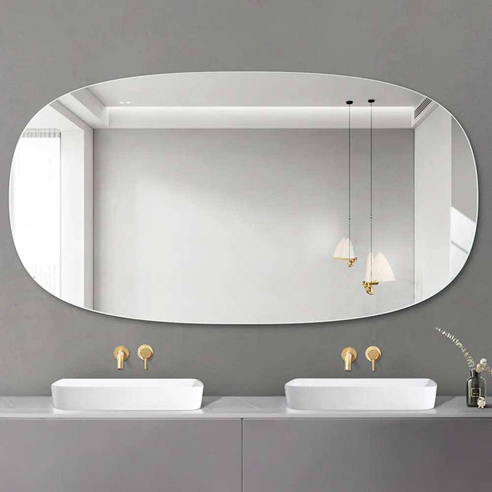 Trucco da bagno eco-friendly di alto livello che vestono semplici specchi senza cornice