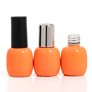 Orange Frosted Glass Cosmetic Bottle Sales Reasonable Price Nail Polish Bottle Uv Gel 6Ml Round Nail Polish Bottle