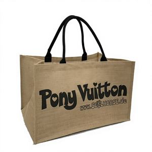 Sacs en jute faits main à double compartiment, écologiques, avec cordon de serrage, offrant un espace extraordinaire pour les courses, la mode et les repas. - Product Image 1