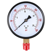 Manomètre ZX-8-18 0-20 Bar / 0-300 PSI, 1/4" NPT en laiton, double échelle, précision ±1,6% pour usage industriel