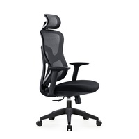Chaise de bureau ergonomique moderne JOHOOFURNITURE avec appui-tête en maille, base pivotante réglable en hauteur, coussin épais pour salle de conférence