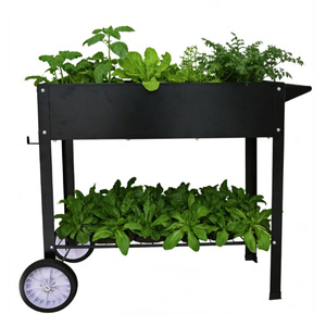VERTAK Elevated Raised Garden Bed with <b>Wheels</b> Metal Planter Box Outdoor for Vegetables Herbs Flowers - Product Image 4