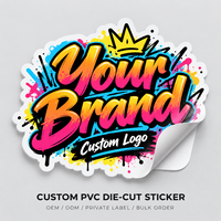 Autocollant adhésif en PVC OEM pour cadeaux et artisanat, impression couleur, découpe à la forme, finition brillante, logo graffiti, autocollant découpé