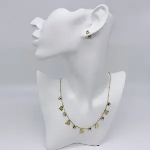 Grand ensemble De bijoux en or plaqué or, boucles d'oreilles en forme De cœur, collier De mariage - Product Image 1