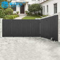 Puerta Corredera Eléctrica Curva de Aluminio para Entrada de Vehículos, con Control Remoto, Inducción Automática, Impermeable, para Patio de Villa