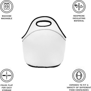 Fiambrera reutilizable de acampada, bolsa de almuerzo en blanco con aislamiento por sublimación, de neopreno, para Picnic - Product Image 3