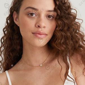 젬넬 최신 925 실버 주얼리 맞춤 각인 자개 나침반 엠블럼 피가로 체인 목걸이 - Product Image 4