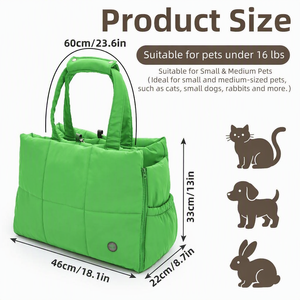 Bolsa de Transporte Acolchada para Mascotas con Correa de Seguridad, Transportadora Ligera para Perros Pequeños de hasta 15 Libras - Product Image 1