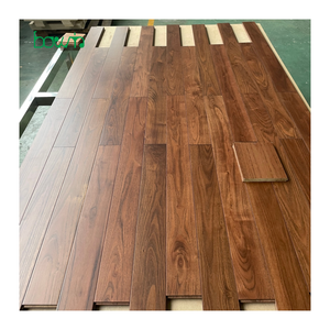 Piso de Madera Maciza de Teca China, Color Nogal, Resistente al Desgaste, para Decoración de Interiores Inmobiliarios - Product Image 1