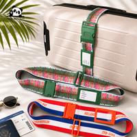 Sangles de bagages de voyage en polyester personnalisées de haute qualité avec sublimation, sangles de valise réglables promotionnelles avec étiquette d'identification