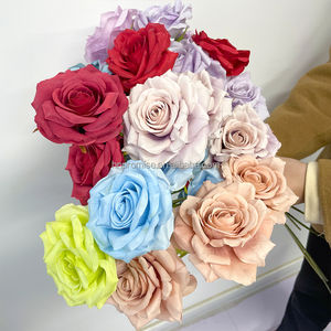 Söz yapay renkli gül gevşek çiçekler gerçek dokunmatik tek kök çiçek ev düğün dekor için - Product Image 2
