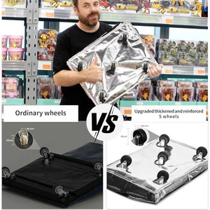 Large Waterproof Wheeled Luggage <b>Bag</b> with Wheels Supermarket Trolley Express Thickened <b>Bag</b> Woven Folding Rolling <b>Tote</b> <b>Bag</b> - Product Image 3