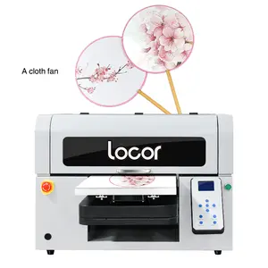 Locor A3 small LED UV flatbed printer for glass bottles phone cases box gift printing machine