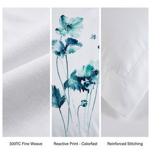 Juego de Ropa de Cama de 4 Piezas, 300 Hilos, 60S, 100% Algodón, Estampado Reactivo, para Hotel Boutique y Hogar, Antipelusas, Color Resistente, Funda de Edredón King/Queen - Product Image 5