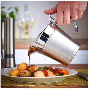 Recipientes para Salsas de Acero Inoxidable con Doble Aislamiento de 450 ml y 750 ml con Tapa y Boquilla Ancha para Salsas, Aderezos para Ensaladas y Filetes - Product Image 5