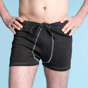 Cuecas boxer de malha de cânhamo para homens, cuecas boxer com cordão, cuecas boxer orgânicas para homens