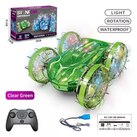 Voiture RC amphibie tout-terrain 4x4 étanche avec rotation à 360 degrés, éclairage LED, jouet RC personnalisable pour terre et eau