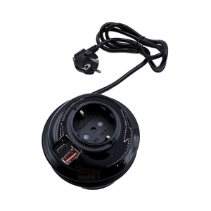 Enchufe EUROPEO DE CARGA RÁPIDA, toma de corriente negra empotrada, puerto de carga USB para uso industrial para sofá cama, tipo mesa, 20W, - Product Image 5