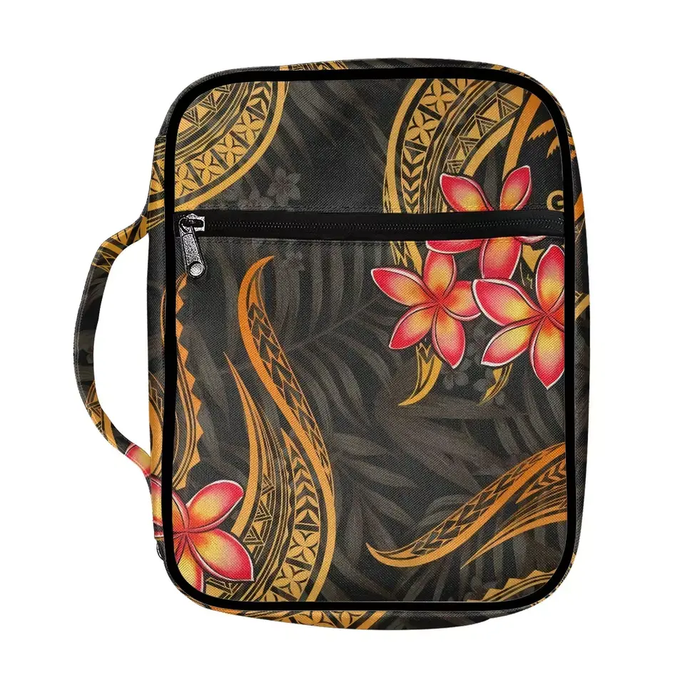 Funda de lona con estampado Tribal para libro, bolsa de mano con diseño impreso, polinesian, estampado personalizado, proveedor BSCI de China, venta al por mayor