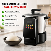 Máquina Automática para Hacer Fufu de 6L y 900W, con Pantalla Táctil Inteligente, para el Hogar y Restaurantes