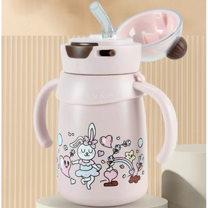 Nuevo Termo Infantil de Acero Inoxidable 316 de Grado Alimenticio, Botella Portátil de 400ml para Estudiantes, Guardería y Bebés, con Aislamiento Térmico - Product Image 1