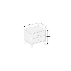 Mesita de Noche Moderna Blanca de 2 Cajones, Mesa Auxiliar de Madera Minimalista de Lujo para Dormitorio, Almacenamiento para Apartamento Inteligente, Ensamblada, AekaOnline - Product Image 1