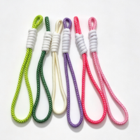 Tali Lanyard Makrame Kustom Berlapis dengan Ujung Bersimpul, Benang Berlilit Dua Warna Multiwarna Fleksibel untuk Gantungan Kunci, Ponsel, Tas, Kamera